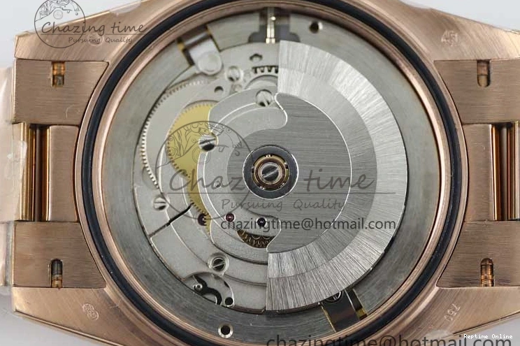 0419 Day Date 40mm RG 904L Steel TWF 1:1 Best Edition Black Crystal Dial on RG Bracelet A MoistureWicking 2349